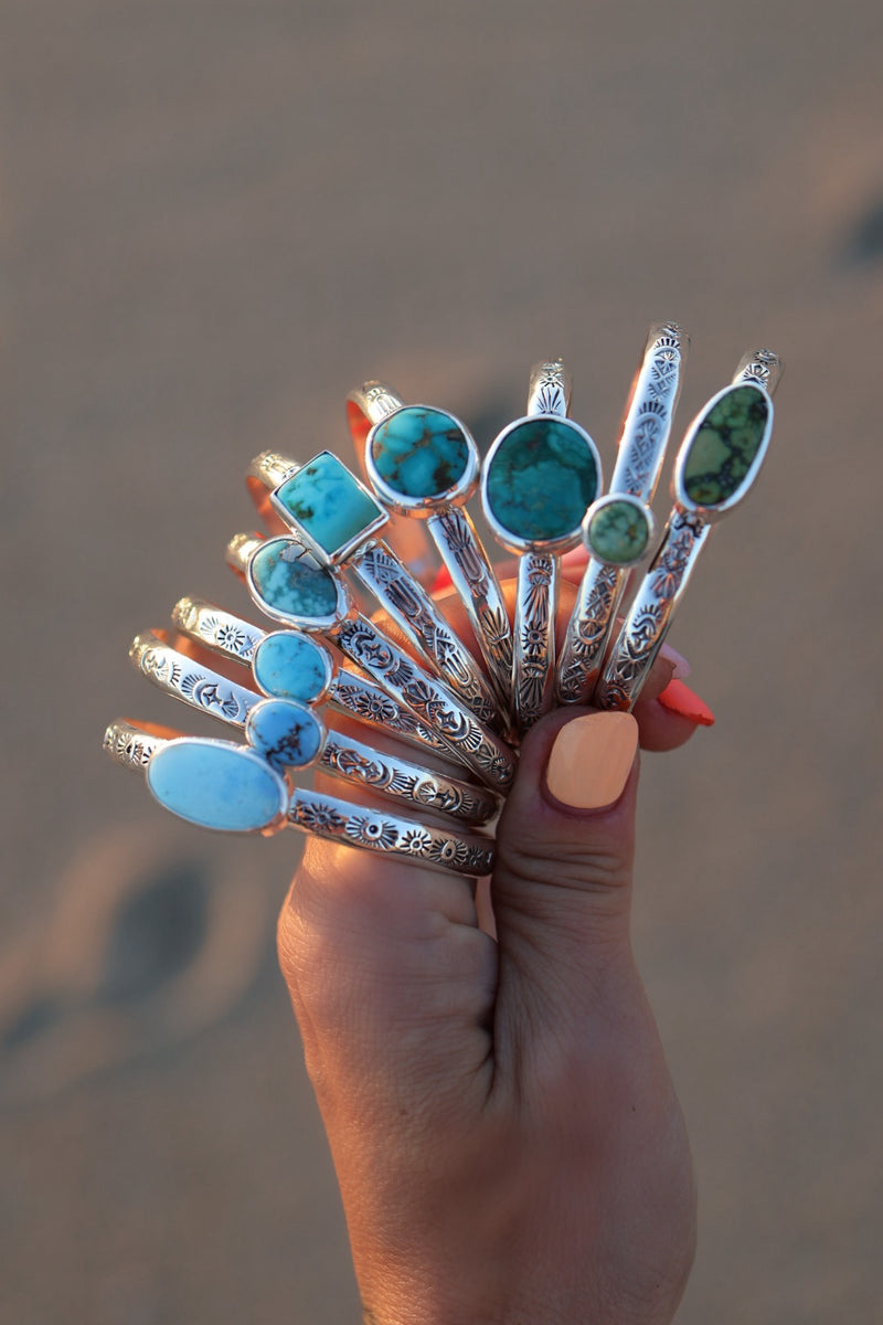 TURQUOISE STACKING CUFFS- various options- 6